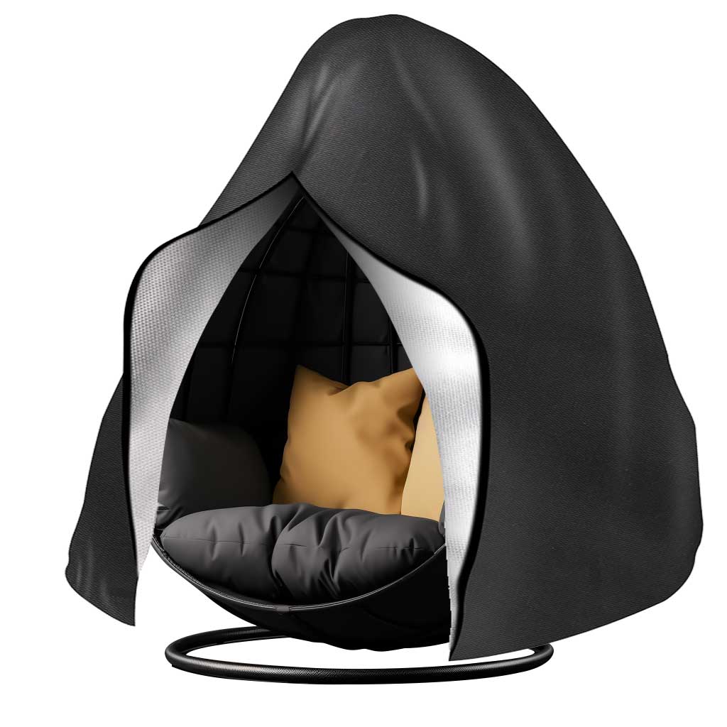 Wasserdichte Hänge-Eiersessel-Abdeckung für die Terrasse, winddichte Schaukel-Eiersessel-Abdeckung, Eiersessel-Überzug mit Reißverschluss und verstellbarem Saumkordelzug
