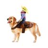 Rider Dog Christmas Costume Knight Style With Doll And Hat Pet Dressing Suit