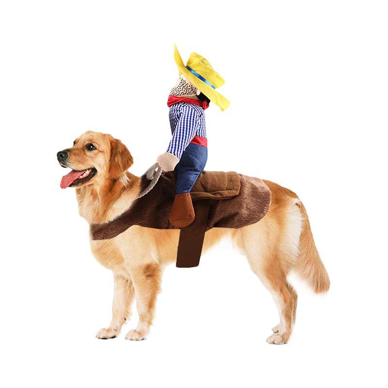 

Rider Dog Christmas Costume Knight Style With Doll And Hat Pet Suit Dressing XL коричневий