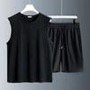 2026 Summer Hot Men Solid Color Sets Casual Sleeveless T-shirt Shorts Pants Sports Vest Two-piece Set Fashion Disc Letter Print
