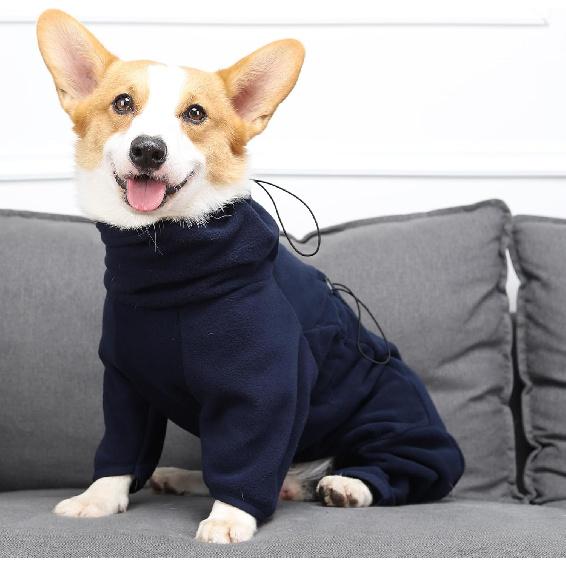 Dog Winter Coat, Polar Fleece Pullover Jumpsuit, Dog Sweatshirt Jacket, Fullbody Pajamas Onesie for Small Medium Large Dogs Hiking Walking Sleep,