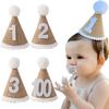 Ins Crown Happy Birthday Hat for Kids Durable Felt Fabric Celebration Headband Decorations Baby Birthday Wedding Party Supplies