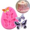 1pcs Pink Butterfly Fondant Cake Silicone Mold Biscuits Pastry Mould Ice Cube Chocolate Candy Molds Cake Decoration Baking Tools