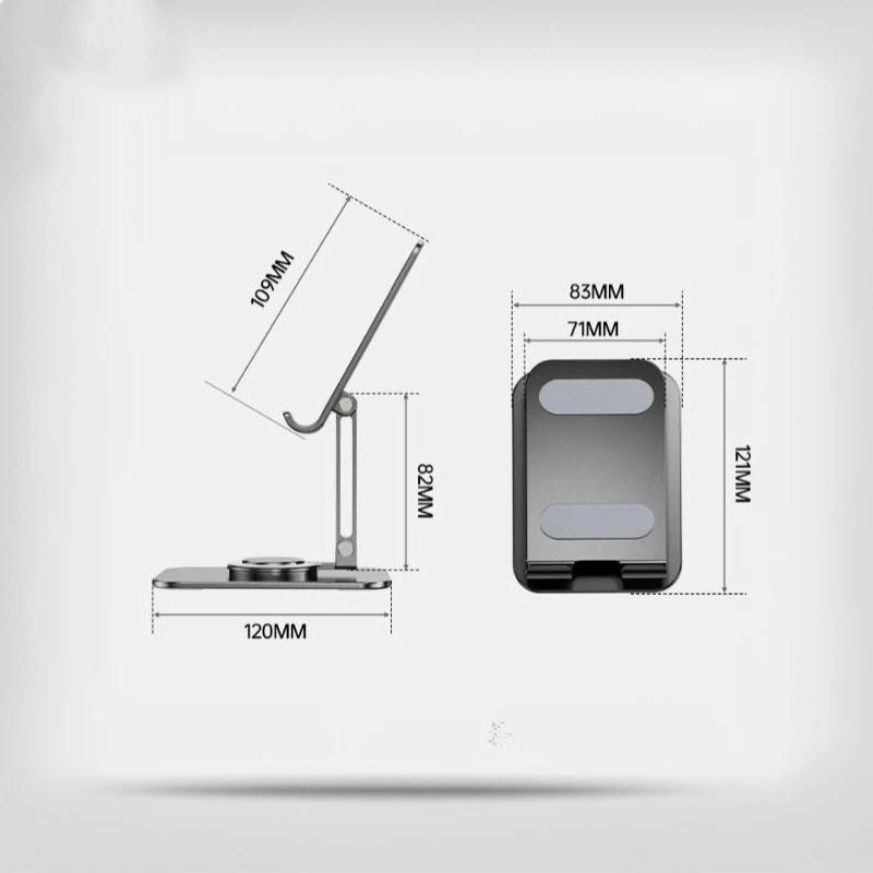 Adjustable Cell Phone Stand 720° Rotation Heavy Duty Metal Base for Desktop Office Video Calls Live Streaming
