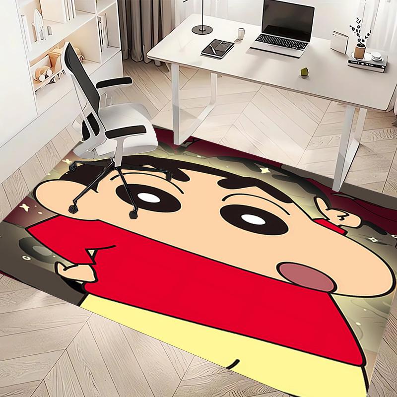 1pc Crayon Shin-chan Print Area Rug - Soft, Washable Non-Slip Indoor Mat, Living Room, Home Office Decorative Rug,Office Decorative