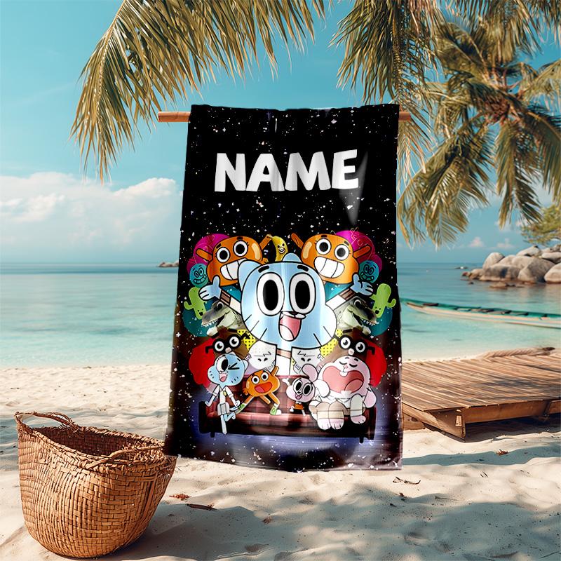 Personalized Customized Proof Beach Towel with The Amazing World of Gumball Pattern - Soft, Absorbent,quick-drying,perfect Swimming,camping&bathing