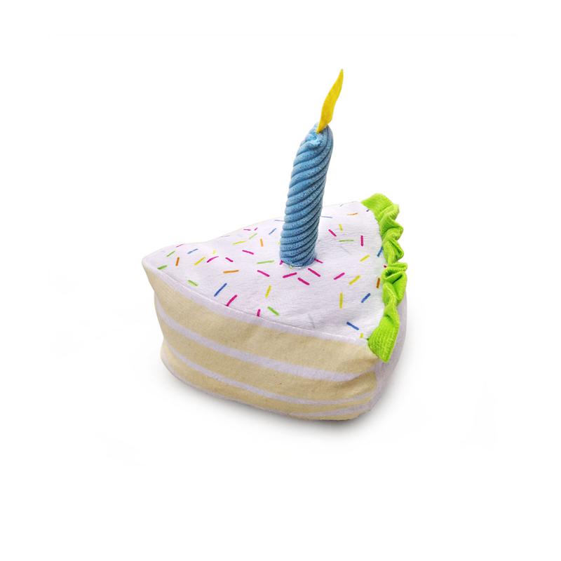 Cake Dog Toy Plush Birthday Cake Play Interactive Chew Celebration Squeaky Soft Cupcake Pet Toy