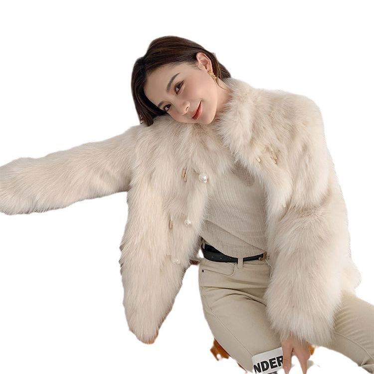 Winter new imitation fox fur coat women's small fragrant wind milk huhu velvet thick and thin foreign coat