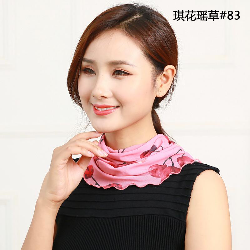 Eșarfă mică de mătase Pulover de primăvară și de vară, eșarfă cu guler fals, husă pentru gât pătrat din plasă pentru femei, eșarfă versatilă W18