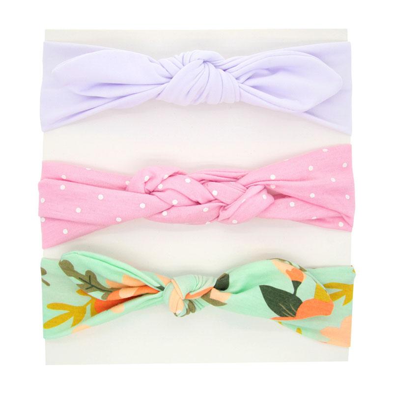 

3шт Baby Girl Оголовья Новорожденный Ребенок Тюрбан Завязан мягкий эластичный оголовье Dot Кружева Детский головной убор Toddle Девочки Аксессуары для волос