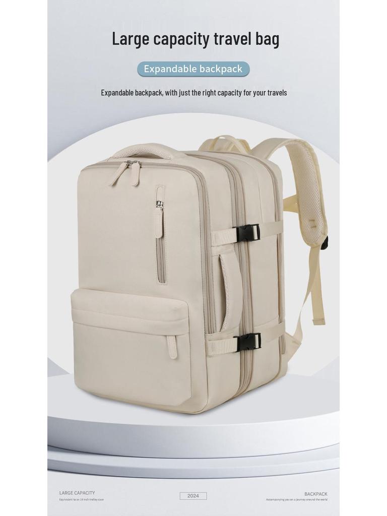 Unisex High-Capacity Travel Backpack: Expandable Laptop & College Bookbag