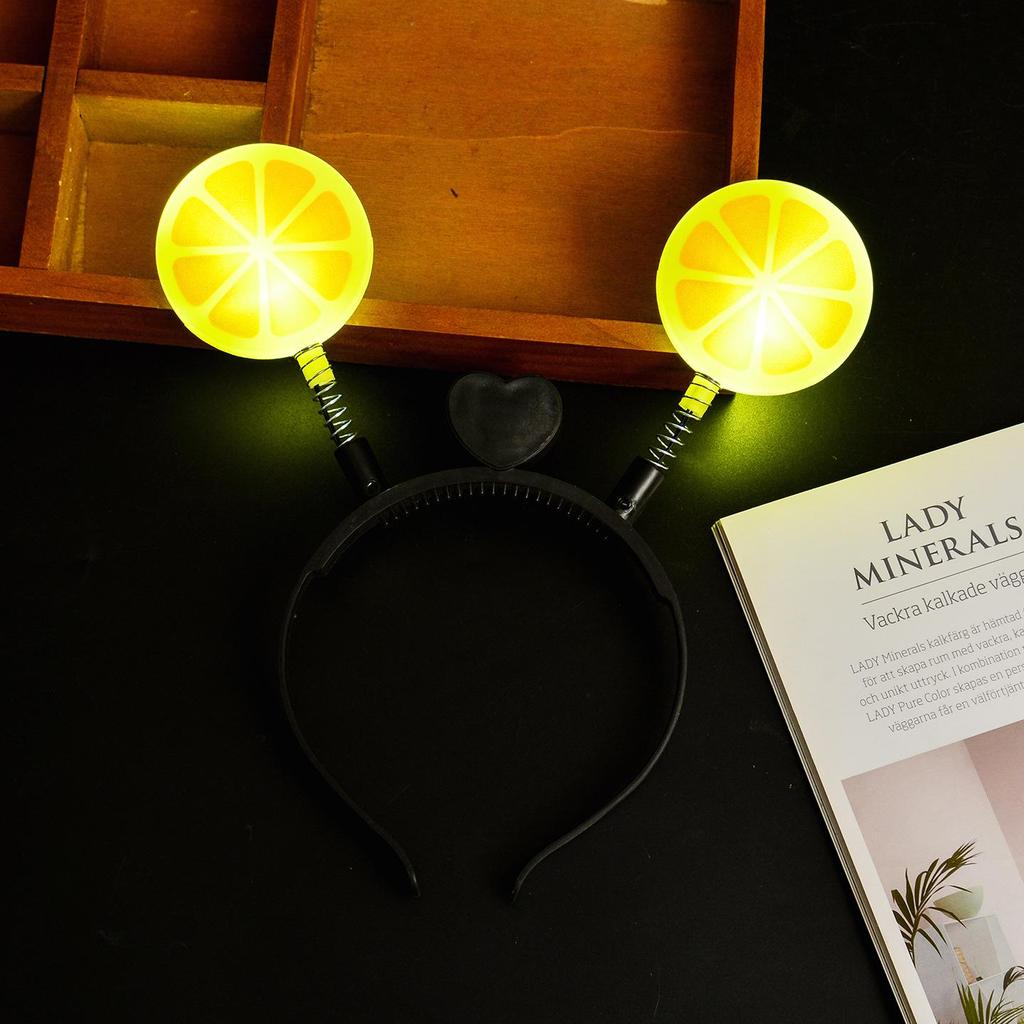Yellow Glow Stick Lollipop Headband: Luminous Children's Headdress for Concerts and Cheering