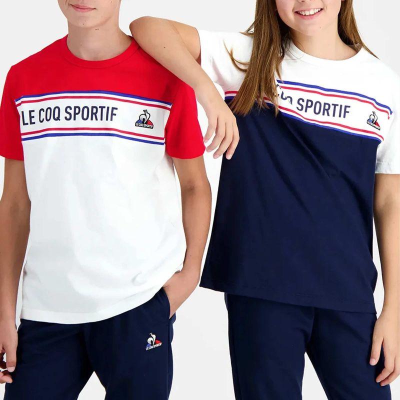 

Футболка в полоску с логотипом на груди для девочек и мальчиков Детская LE COQ SPORTIF