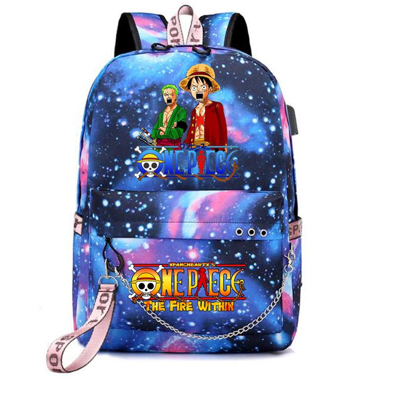 USB student school bag travel backpack printed One Piece casual trendy bag