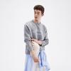 NVG YOUNG Men's Letter Logo Knit Round Neck Sweater