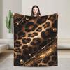 Leoparden-Deckenbezug Kunstfell Wolldecke Sommer Klimaanlage Tragbar Weich Warm Tagesdecke