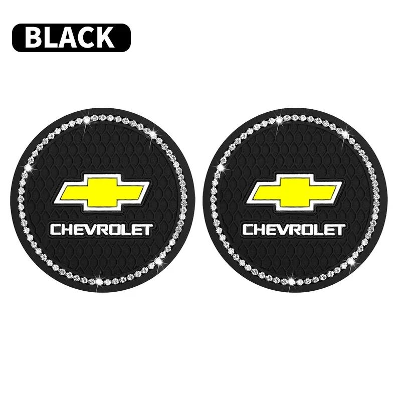 1/2Pcs Diamond-studded Car Coaster Cup Holder Anti-skid Pad For Chevrolet Cruze Lacetti Captiva SS Z71 Equinox Trax Impala Spar