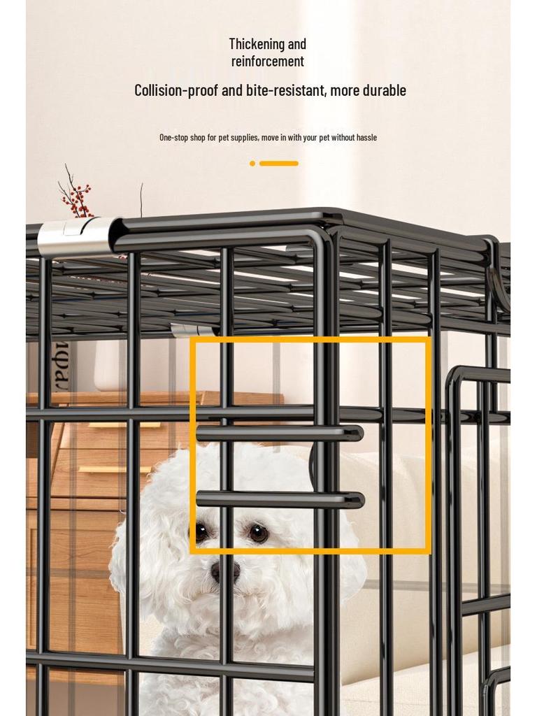 Thickened Wire Folding Dog Cage for Large and Medium Pets