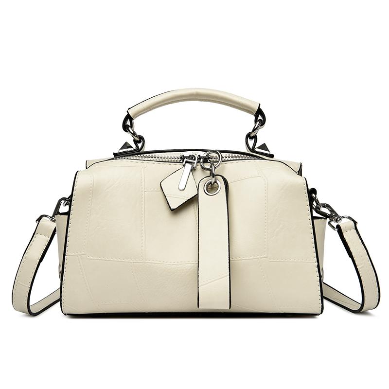 

New Fashi Crossbody Bags Women s Genuine Leather Bag Simple Tote Bag Vintage Bost Handbag Luxury Design Female Shoulder Bags бежевый