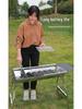 Grand barbecue portable pliable au charbon de bois en acier inoxydable pour une utilisation extérieure et domestique