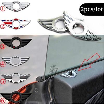 2pcs/lote Estilo de carro Porta Pin Lock Asa Emblema Emblema Adesivos Decorativos