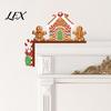 Christmas Door Corner Decoration Topper, Wooden Sign, Santa Snowman Gingerbread Frame Art Man Decor for Home Holiday Party Tree Sign