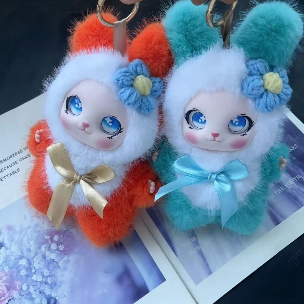 Ornaments Rabbit Plush Keychain Bag Hanging Bunny Plush Doll Pendant Rabbit Doll Figures  Car Decor