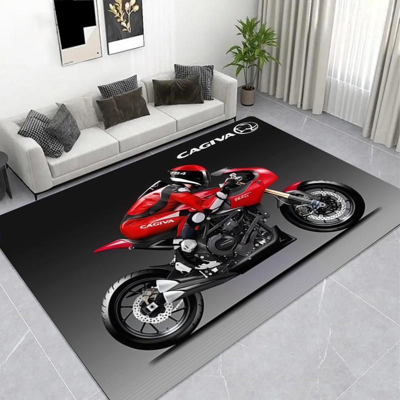 Vintage Bike Route 66 Area Rug, Non-Slip Carpet for Living Room, Biker Gift 40x60cm( 15x23in )