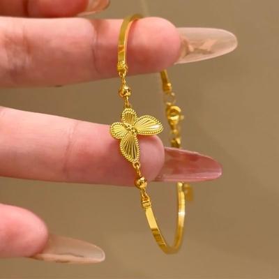 Exquisite Butterfly Gold-plated Bracelet, Women's Alloy Electroplating, Adjustable Bracelet, Versatile Fashion Accessory