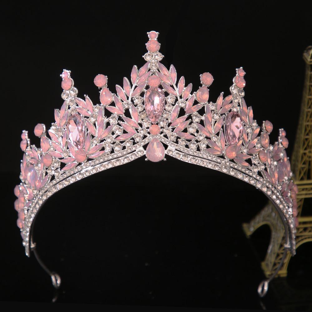 DIEZI Vintage Baroque Crystal Flower Tiara For Women Girls Party Luxury Bridal Bride Rhinestone Crown Hair Accessories Jewelry