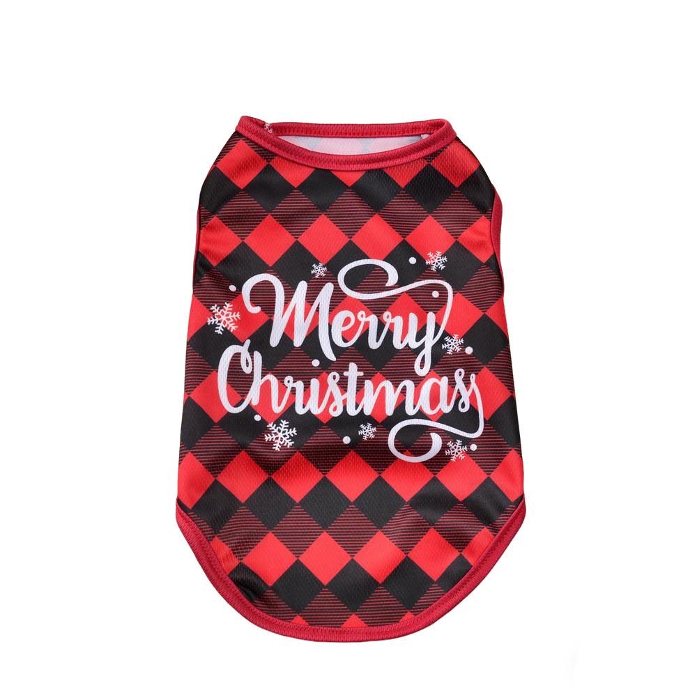 Christmas Pet Clothes Cute Breathable Vest Coat Holiday Deer Santa Claus Print Puppy Costume For Small Medium Dog Cats Yorkshire