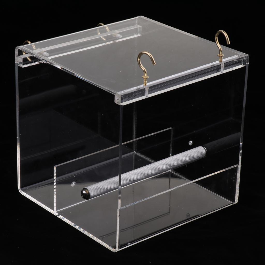 Vogel Papageien Futterautomat Acryl Transparent Futter Wasser Box Automatischer Spender für Käfigvögel Futtergeräte