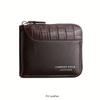 Crocodile Pattern Trifold Wallet - Men's Multifunctional Large Capacity Purse with Zipper Closure Perfect for Business & Outfits