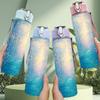 1PC Magical Misty Blue Forest Scenery Print 750ml Color Plastic Sports Water Bottle Leakproof Flip Straw Lid Suitable for Sports Office Home Use
