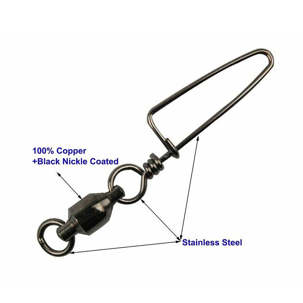 Connector Stainless Steel Fishing Accessories Connector Coastlock Snap Ball Bearing Fishing Swivels