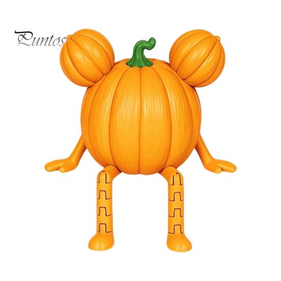 Haunted House Theme Decorations 3D Printed Halloween Decoration, Cute Ghost Pumpkin Figurine with Collectible Table Decor Movable Joints for