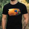 T-Shirt Herren Regenbogenlori als Feuerwehrmann Motiv Baumwolle Größe XS bis 5XL