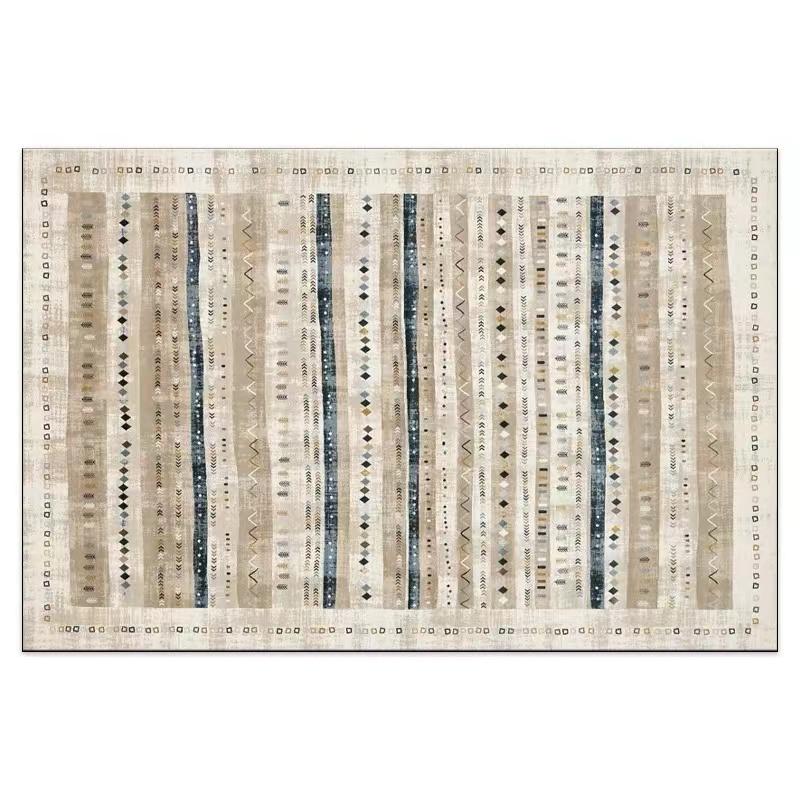 Morocco Vintage Living Room Rug Home Sofa Coffee Table Rug Room Decor Bedside Blanket Non-Slip Crystal Velvet Floor Mat