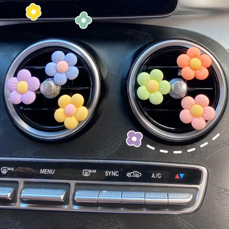 6-Piece/Set Flower Car Exhaust Clip Daisy Air Conditioner Clip Fragrance Free Car Interior Girl Gift