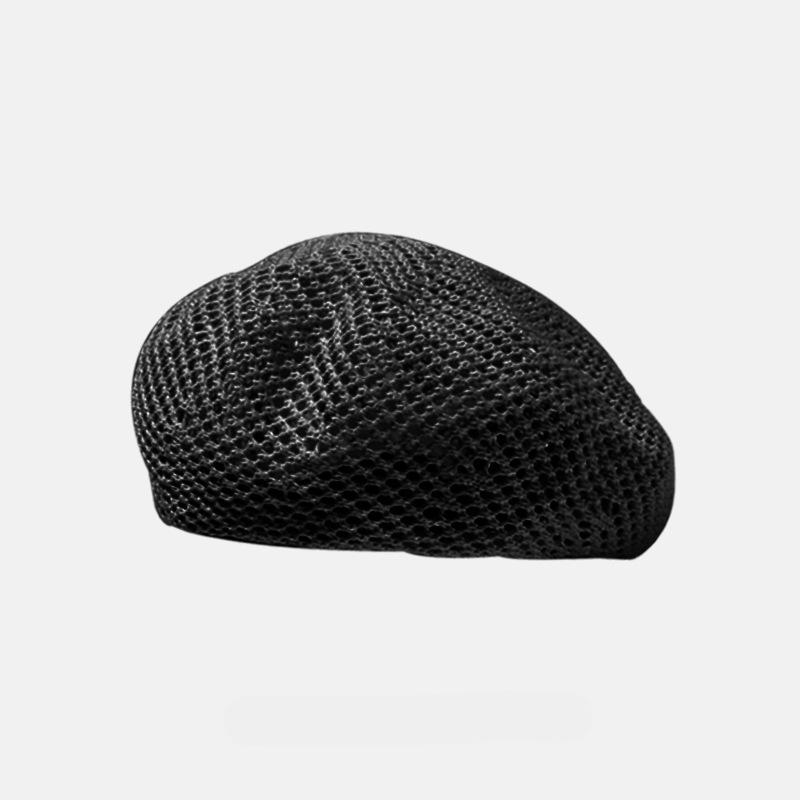 

Модний капелюх Французький солом яний берет Жіночий літературний капелюх художника Ins дихаючий солом яний капелюх M（55-59cm） чорний