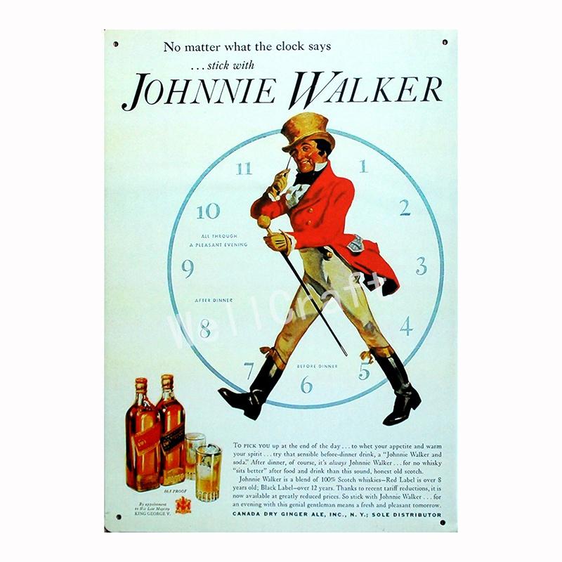 

[ WellCraft ] johnnie whisky Metal Sign Wall Plaque Painting FG-237 20x30cm（7.8x11.8inch）