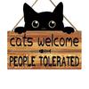Yousheng Cat Shaped Welcome Sign, Durable Wooden, Waterproof Moisture-Proof Hanging Sign, for Front Door Rustic Farmhouse Porch