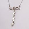 Heat Thermal Transfer Pendant Necklace Sublimation Blanks Mom Footprint Pendant Clavicle Chain Bezel Pendant Necklace