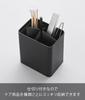 Yamazaki Tower Cotton Swab X X Design with Model 10285 Pop-Up Case, Black, W9.6 D6.6 H10.8cm, Push-Button Dividers,