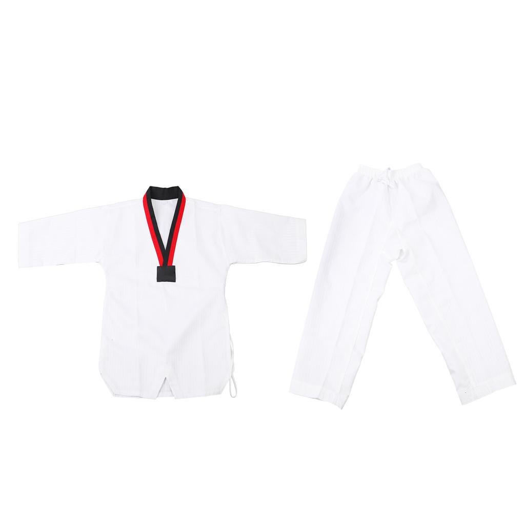 Taekwondo Outfit Cotton Taekwondo Training Uniform for Kickboxing Martial Arts Training Striped Model L
