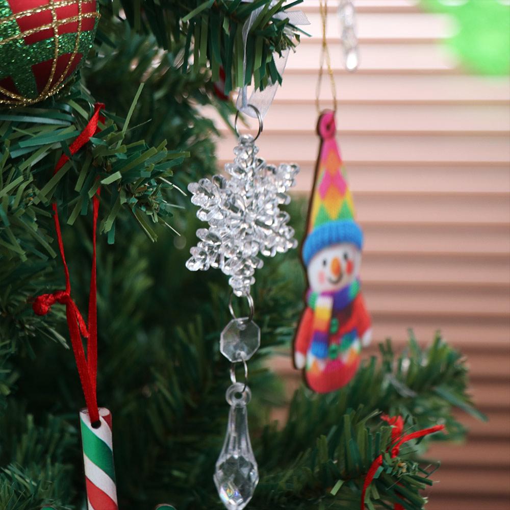 18Pcs Decorative Snowflake Ice Strip Pendants Simulation Xmas Tree Hanging Ornament  New Year