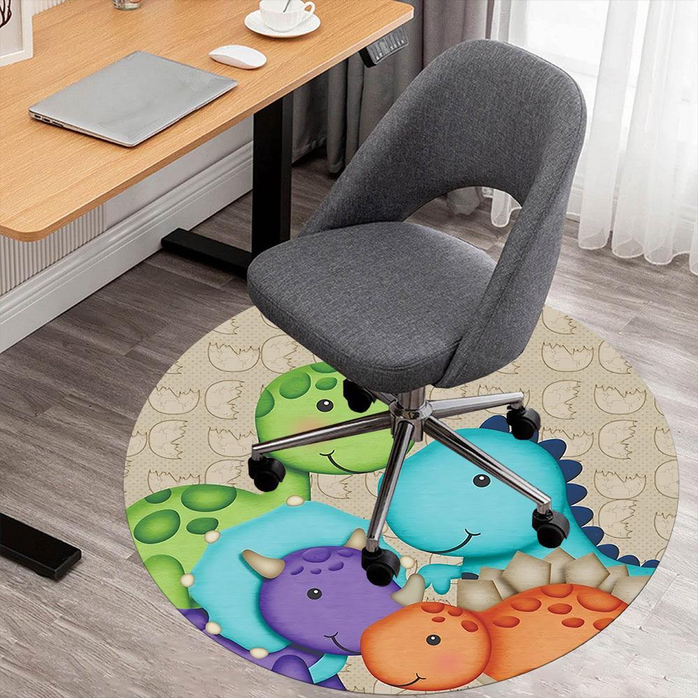 1pc Dinosaur Egg Round Chair mat Area Rug - Non-Slip, Floor Mat for Office, Bedroom, and Indoor Decor c1125357