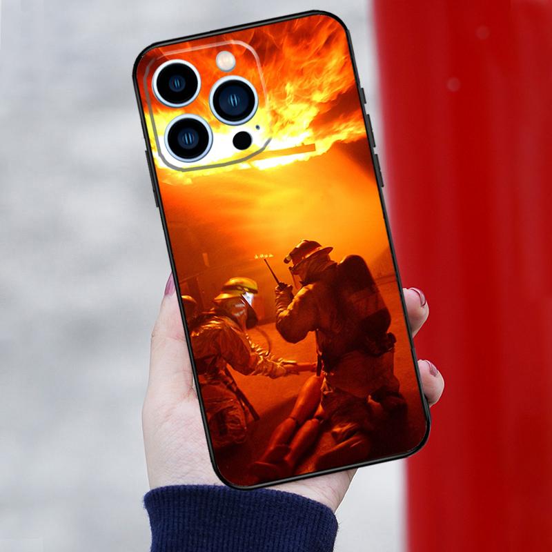 Firefighter Heroes Phone Case For iPhone 15 16 Pro Max 12 13 Mini 11 14 Pro Max XR 16 15 Plus 16e Back Cover