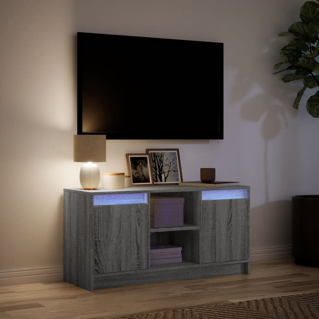 TV Cabinet with LED Lighting Grey Sonoma 100 x 34 x 50 cm