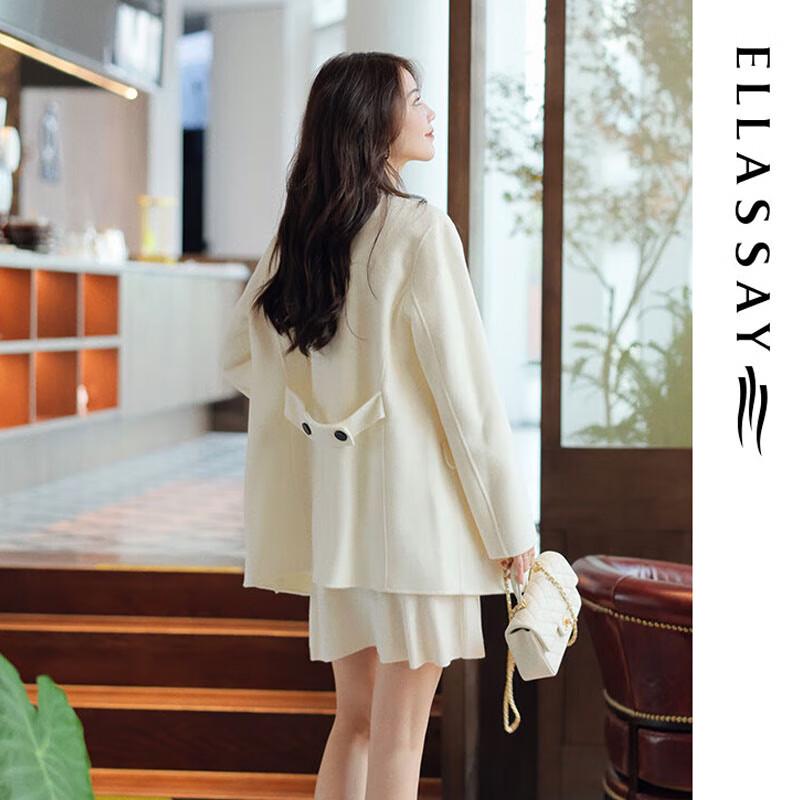 ELLASSAY Women's Autumn Wool Cashmere Blend Coat